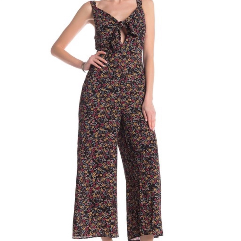 Mahina ditsy tie front floral jumpsuit ON SALE!